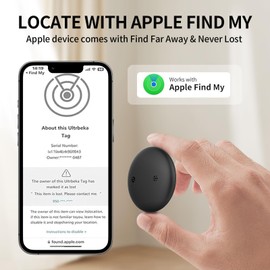 2025 New Smart Tag Tracker - [Apple MFi Certified] Apple Find My Compatible | Key Finder, Luggage Tag, Dog Tracker, Backpack | IP67 Waterproof, Replaceable Battery, No Subscription, iOS 17 (1 Pack)
