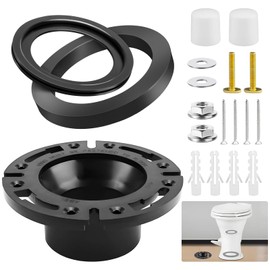 3 in 1 Combo RV Toilet Seal Kit, with 3 in Socket Floor Flange, RV Toilet Seal Replacement for RV 300/310/320 Toilets, Replaces 385345892 RV Floor Flange, 385311658 Flush Seal and 385311652 Base Seal