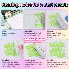 TECKWRAP Glitter Puff HTV 3D Puff Glitter Heat Transfer Vinyl Roll 10" x 5ft for DIY Clothing,T-Shirts,Fabric Neon Green Puffy Iron on Vinyl Compatible with Heat Press Craft Cutters, Neon Green