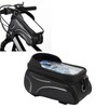 Bike Phone Mount Bag Large Capacity Waterproof Carbon Pattern PU
