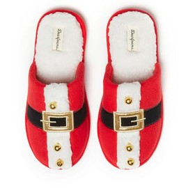 Dearfoams Unisex Ugly Sweater Closed Toe Scuff Slipper, Santa, 15-16 US Women