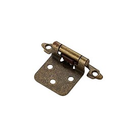 Ravinte 10 Pack 5 Pairs 1/2 inch Overlay Cabinet Hinges Antique Brass Semi-Concealed Cupboard Hinges Face Mount Cabinet Door Hardware Self Closing Cabinet Hinges Decorative Kitchen Cabinet Hinges
