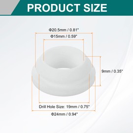 sourcing map 12Pcs Rubber Grommets, Mount Dia 19mm ID 15mm Snap Firewall Hole Plug, Anti-Scratch Hole Cover Plug for Electrical Box Cable Wiring, White