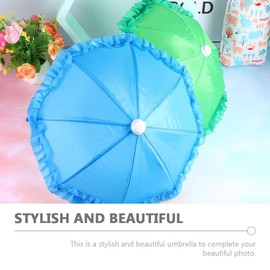 TOYANDONA 3 Pieces Mini Umbrella Toy Mini Rainy Umbrella Model Polyester Silk Dollhouse Miniature Umbrella Dollhouse Toy Photo Props Random Color 28 cm