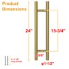 LVYIHAN Titanium Gold Round Barn Door Handles 12"/16"/18"/24"/36"/48"/59'', Pull Push