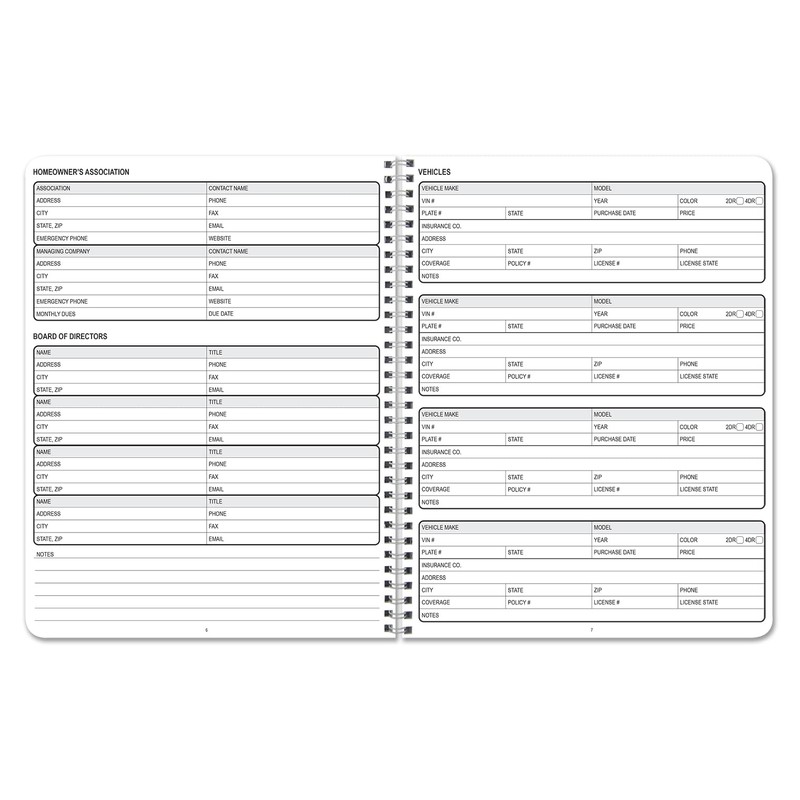 BookFactory Home Inventory Record Book/Home Inventory Log Book/Notebook - Wire-O,