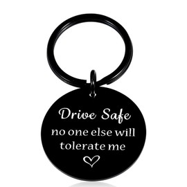 Sweetest Day Christmas Gifts for Him Her Boyfriend Gifts Drive Safe Keychain for Him Husband Birthday Gift Anniversary for Men Iron 6th Anniversary for Him 11th Anniversary Steel Gifts I Love You Gift