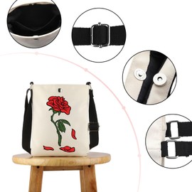 Beauty Beast Rose Crossbody Bag Belle Beauty Princess Gift Fairytale Lover Gift (Beast Rose MB CA)