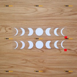 Moon Phases Lunar Sticker Decal Vinyl - 2 Pack White, 8 Inches - No Background Die Cut for Car Boat Laptop