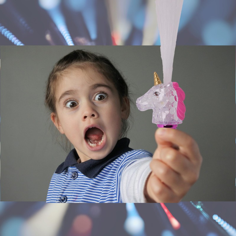 Toyland® 38cm (15") Multicoloured Light Up Fibre Optic Unicorn Wand
