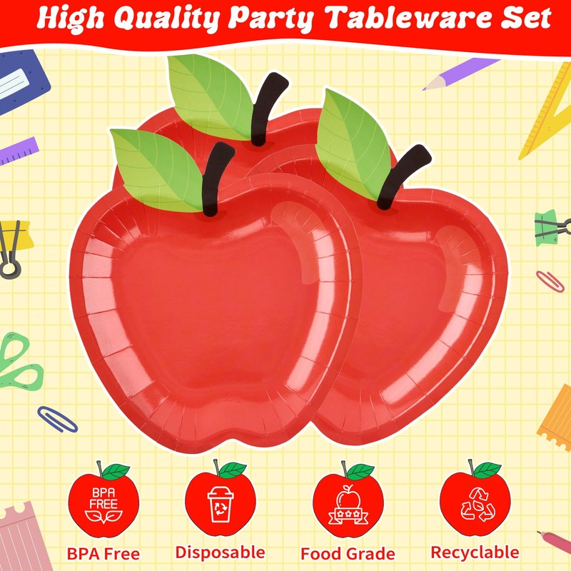 100 Pcs Back to School Disposable Tableware Set Preschool Graduation