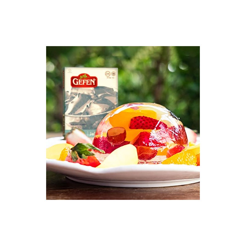 Gefen Clear Unflavored Jell Dessert, 3oz (4 Pack) | Fish