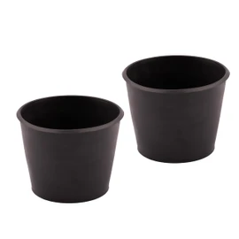 MIVOS Plaster cup set of 2-2x500ml - Plastic mixing bowl - Mixing cup - Flexible design - For mixing plaster, filler - Plaster bowl - black - MADE IN EU