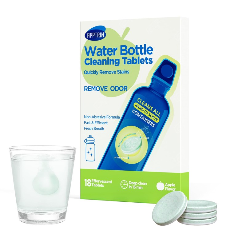 apptrin Water Bottle Cleaning Tablets, 18 Pack Bottle Clean Tablet