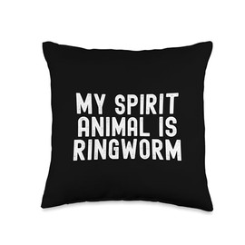 Ringworm Sarcastic Ironic Ringworm Meme Design My Spirit Animal Sarcastic Ironic Ringworm Meme Throw Pillow, 16x16, Multicolor