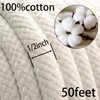 JANJOSN 50 Feet 1/2 Inch Braided Cotton Rope - Soft
