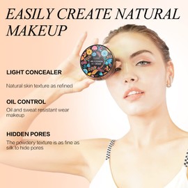 CC Cream - Foundation & Pilzkopfschwamm, Feuchtigkeitsspendender Concealer Pilzkopf Luftkissen, Lang Anhaltende Aufhellende Make-up-Basis, GleichmÃ¤Ãiger Hautton fÃ¼r Alle Hauttypen (NatÃ¼rlich)