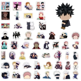Japanese Anime Figure, Pack of 61 Cool Anime Stickers, Mini Look Up Action Figure, Statue, Cartoon Vinyl Stickers, Q Posket Figure, Gift for Fan Model Collection, Desk Decoration