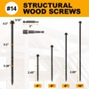 #14 x 4 Wood Structural Screws 300 Pack Hex Head