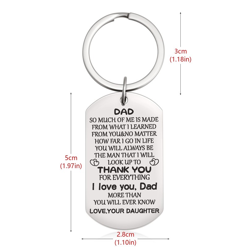 BLThing Dad Gifts from Daughter - Keychain for Dad Father's