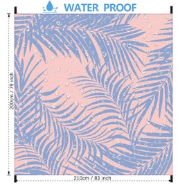 ROLJZTY Beach Blanket 79" X 83" Oversized Lightweight, Beach Mat Waterproof Sandproof, Durable Picnic Mat Beach Accessories for Travel, Camping, Hiking