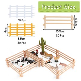 60 Pieces Of Mini Fences, Simulated Stable Fence Toys, Farm Scene Decorations, Animal Fence Model Toys