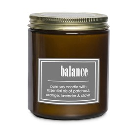 Eco Candle Co. Essentials Candle, Balance, 8 oz. - Scents of Patchouli, Orange, Lavender, & Clove - 100% Soy Wax, No Lead, Hand Poured, Phthalate Free, Midwest Grown Soybeans, All Natural Wicks