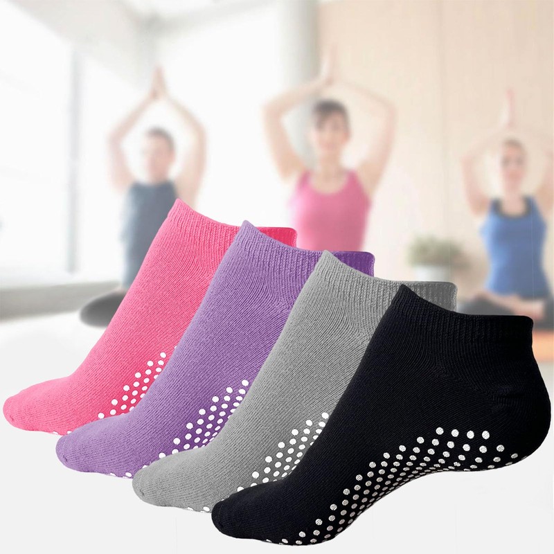 KEYRI 4 Pairs of Yoga Socks for Women and Men,