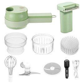 POFET USB Electric Vegetable Choppers for Slicing and Dicing Fruits and Vegetables With Whisk and Plate Cleaning Brush