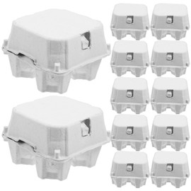 Garneck Paper Egg Cartons for Chicken Eggs, 12pcs Pulp Fiber Egg Box 4 Count Egg Storage Containers Holder for Family Farm Market Fridge Storing Chicken Duck Eggs