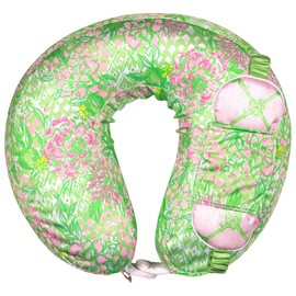 Lilly Pulitzer Airplane Travel Essentials with Travel Neck Pillow and Sleeping Mask, 2 Pieces, Lime Feeling Good