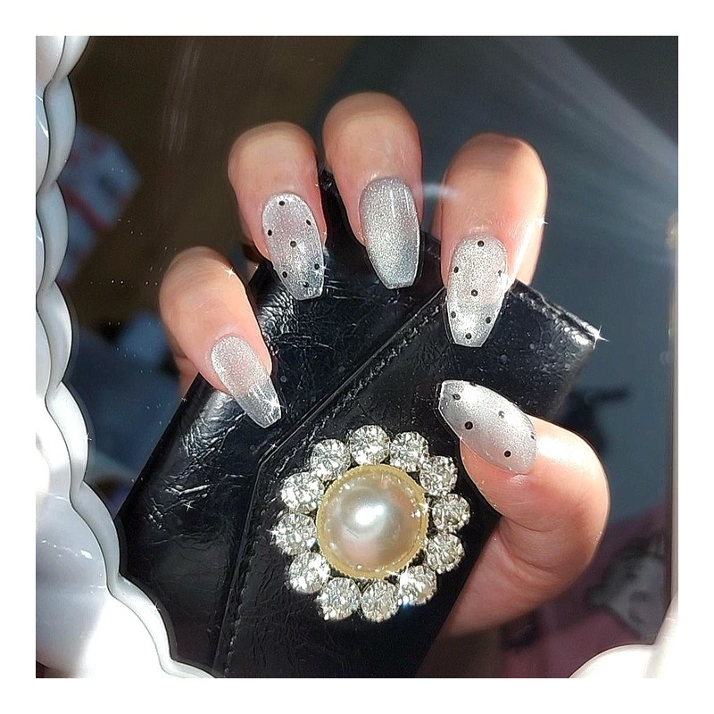 Dot Nail [Handmade Nail Tip] Magnet Gel - Coffin /