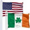 USA American & Ireland Irish Shamrock Flags 3x5 FT Combo