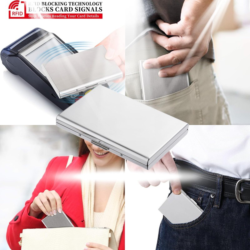 BONSYL Slim RFID Blocking Metal Credit Card Holder - Fashionable