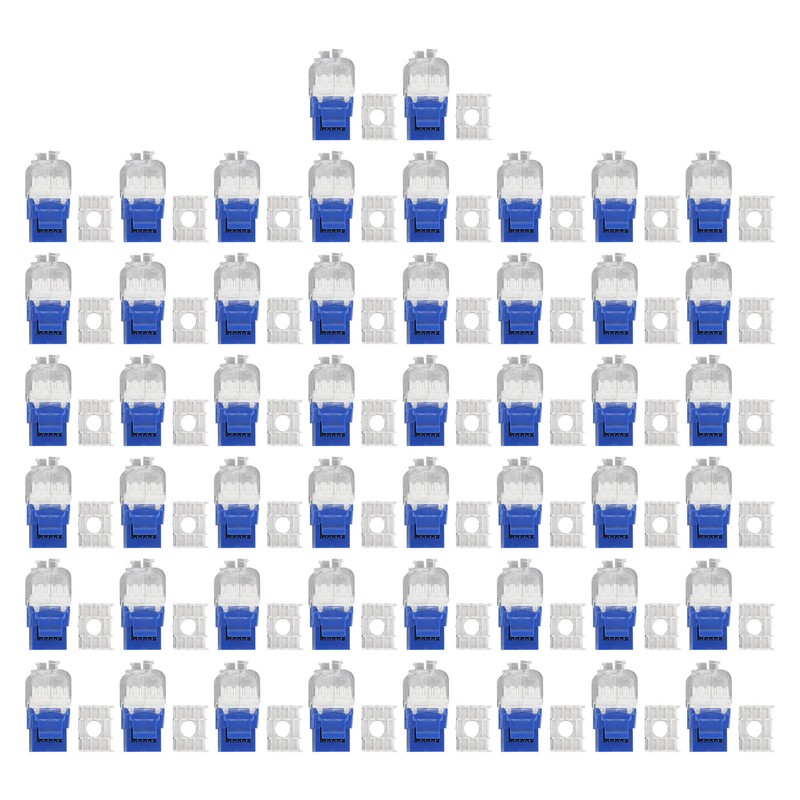 50PCS RJ45 Cat5e Unshielded Network Module 180 Degree Punch Free