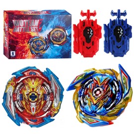 Wotean Bey Burst Turbo Blade Set, Bay 3D Arena Metal Fusion Battle Spinning Top, with Battling Top Launcher, Gift Sets for Children (163+173-1)