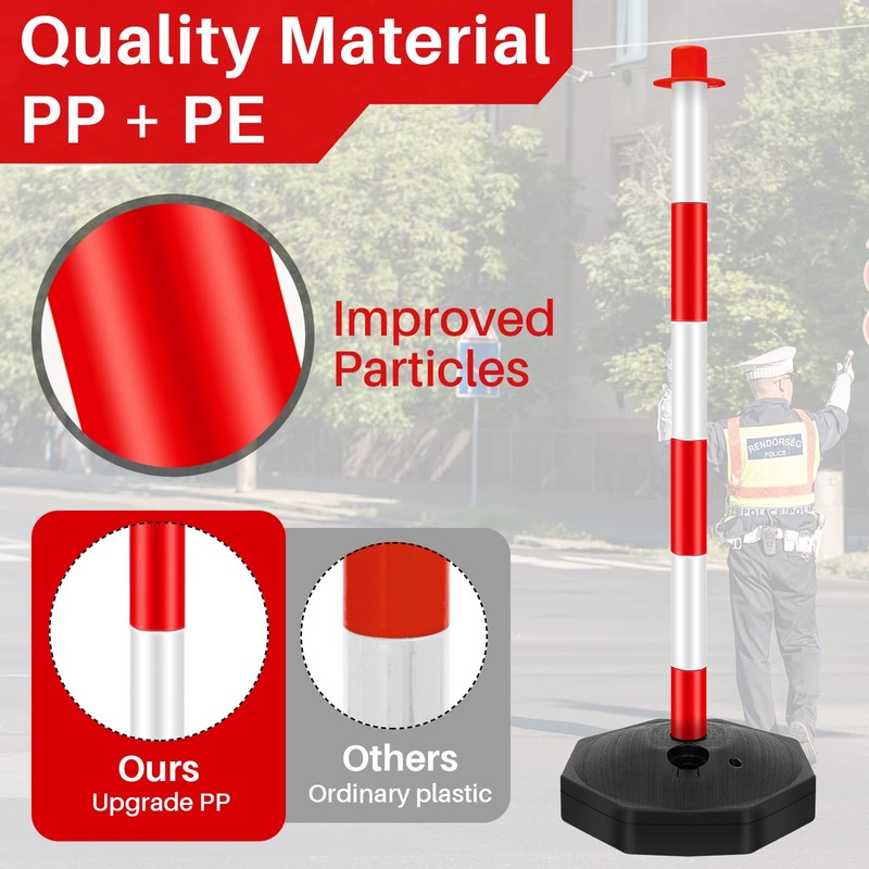 Konohan 6 Pack 34 Inch Parking Cone Delineators Post Traffic