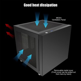 KXRORS N40 Mini-ITX NAS PC Chassis, ITX Computer Case, 4HHD+2-SDD isk Bays NAS Mini Aluminum with Steel Plate Case, Power Support: SFX/SFX-L Support 75mm CPU Cooler