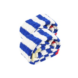 CutiePlusU - Calcetines altos de forro polar coral para mujer, 1 par, azul, blanco, One Size