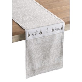 Maison d' Hermine Cozy Christmas 100% Cotton Table Runner Farmhouse Tabletop Cover for Home Kitchen Dining Décor Parties Family Dinners Wedding Thanksgiving/Christmas (37cm x 180cm)