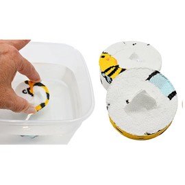 Dekohelden24 Magic Cotton Hand Towel Set of 4 Bees Size H/W Approx. 30 x 30 cm