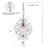 FLSFU Plug in Crystal Chandelier,14.7 Ft Hanging Lights with Clear