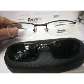 Revolution Eyewear NEW Revolution Eyeglass Frame W/ Magnet sun shade REV551 RDLS 50-19-132 w/case