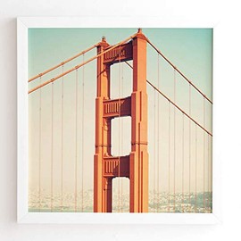 Deny Designs Bree Madden Basic White Framed Wall Art, 20 in x 20 in, Golden Escape