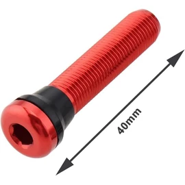 2pcs 44mm Red Tubeless Air Valve Aluminum Alloy Tyre Valve Round Base Small Size Valves for MTB Road Bike Tubeless Valve Stem (with Caps)