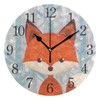 senya Wall Clock Brown Fox Silent Non Ticking Operated Round