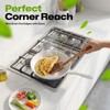 AIUHI Natural Teak Slotted Spatula, Ergonomic Long Handle Cook Spatula,