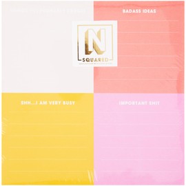 C.R. Gibson CM25-25499 N Squared Colorblock Jumbo Notepad with 150 Sheets, 8" x 8", Multicolor