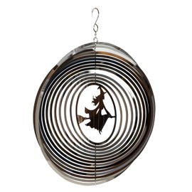 3D Wind Chime Stainless Steel with Witch Motif for Hanging Diameter 25 cm