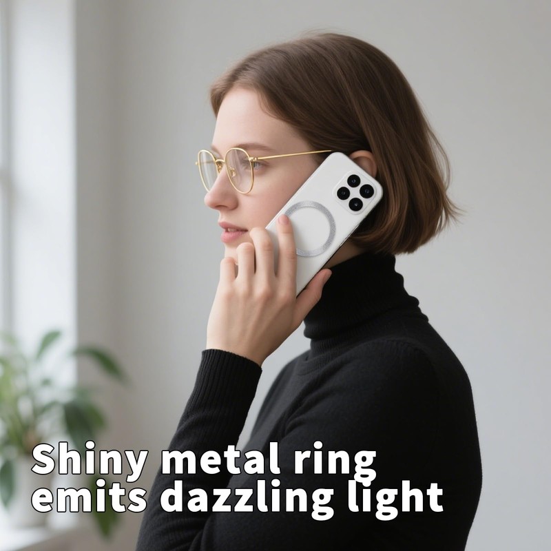 6pcs Universal Magnetic Ring, Sparkle Metal Ring Stickers No Magnet